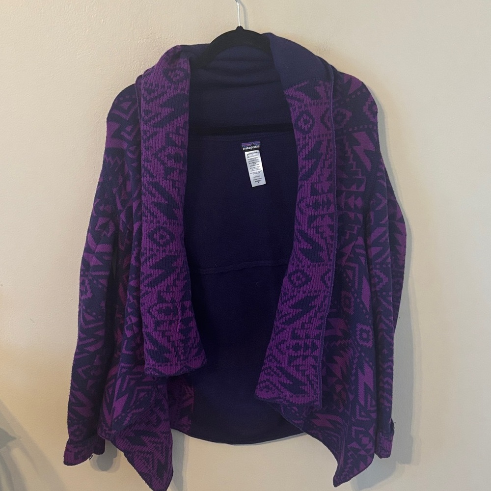 Patagonia Purple Pine Mountain Wool Blend Sweater